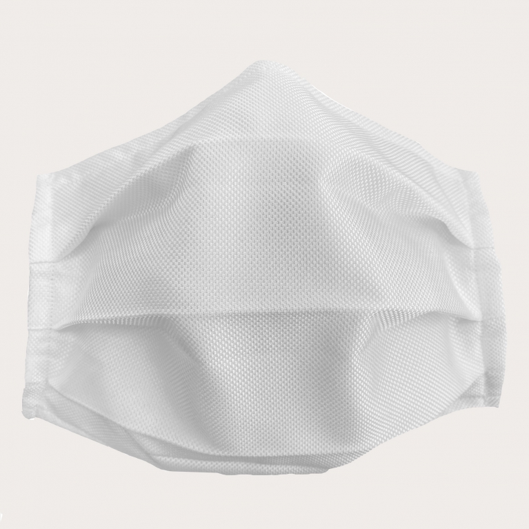Fashion washable protective fabric mask, silk, white