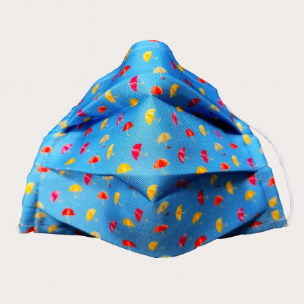 StyleMask Filtermaske für Kinder, hellblaues Regenschirmmuster