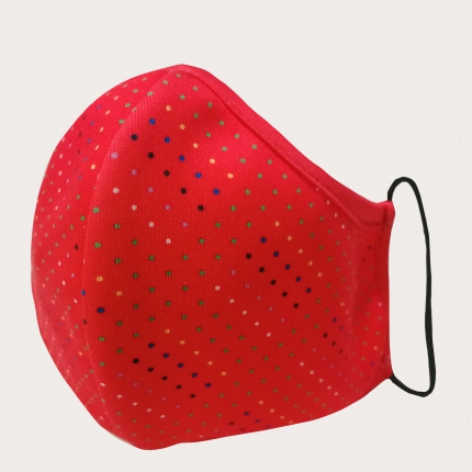 Red polka dot filter face mask