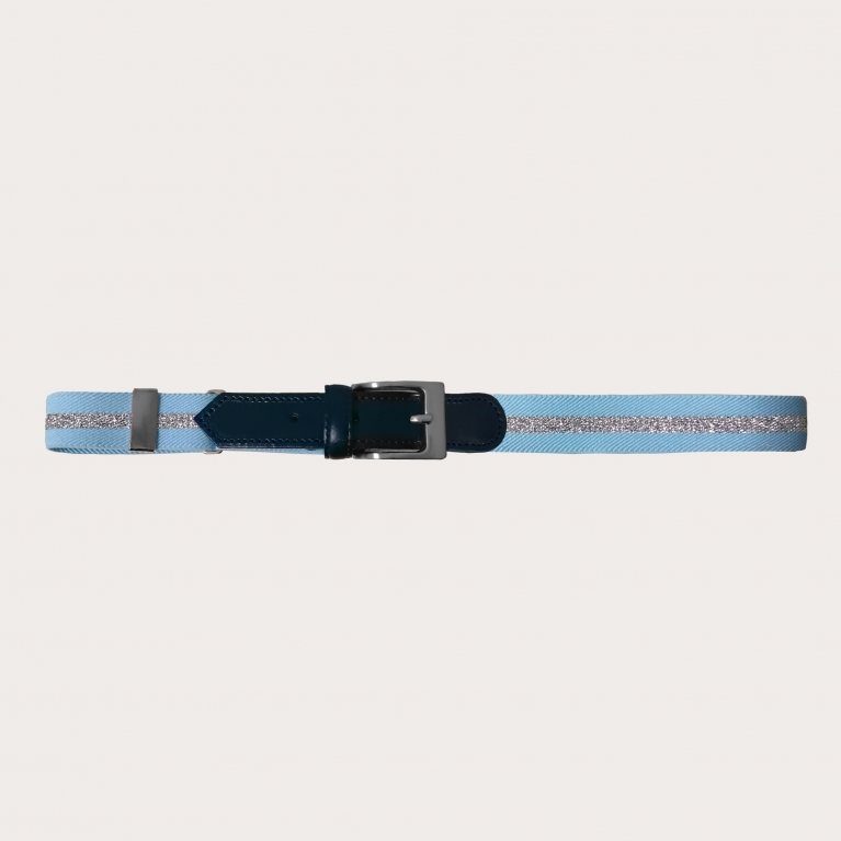 Cintura bambino azzurra e argento