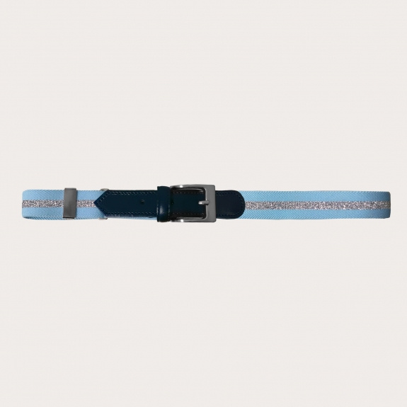 kids belt elastic adjustable blue sky silver