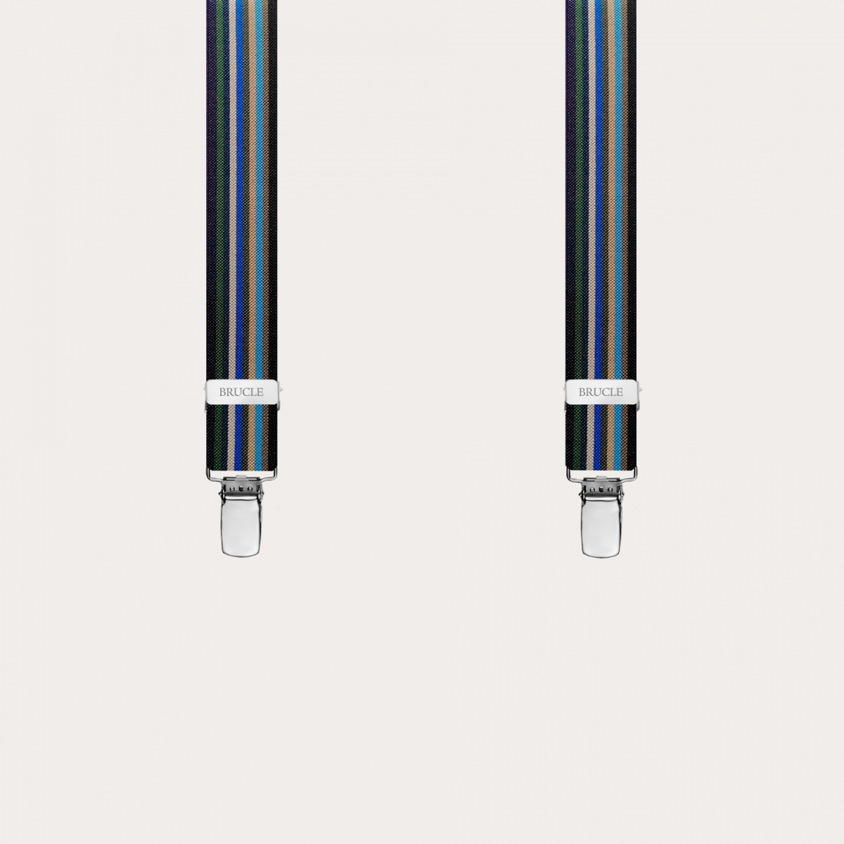 Bretelle strette a Y con righe multicolore