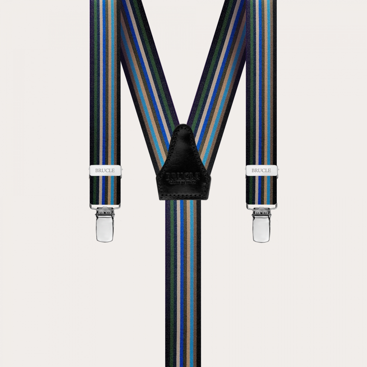 braces suspenders striped multicolored Brucle made in italy