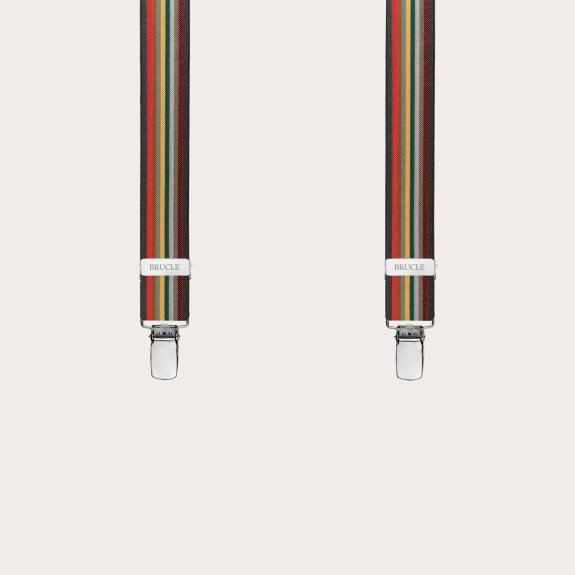 BRUCLE braces suspenders striped multicolored