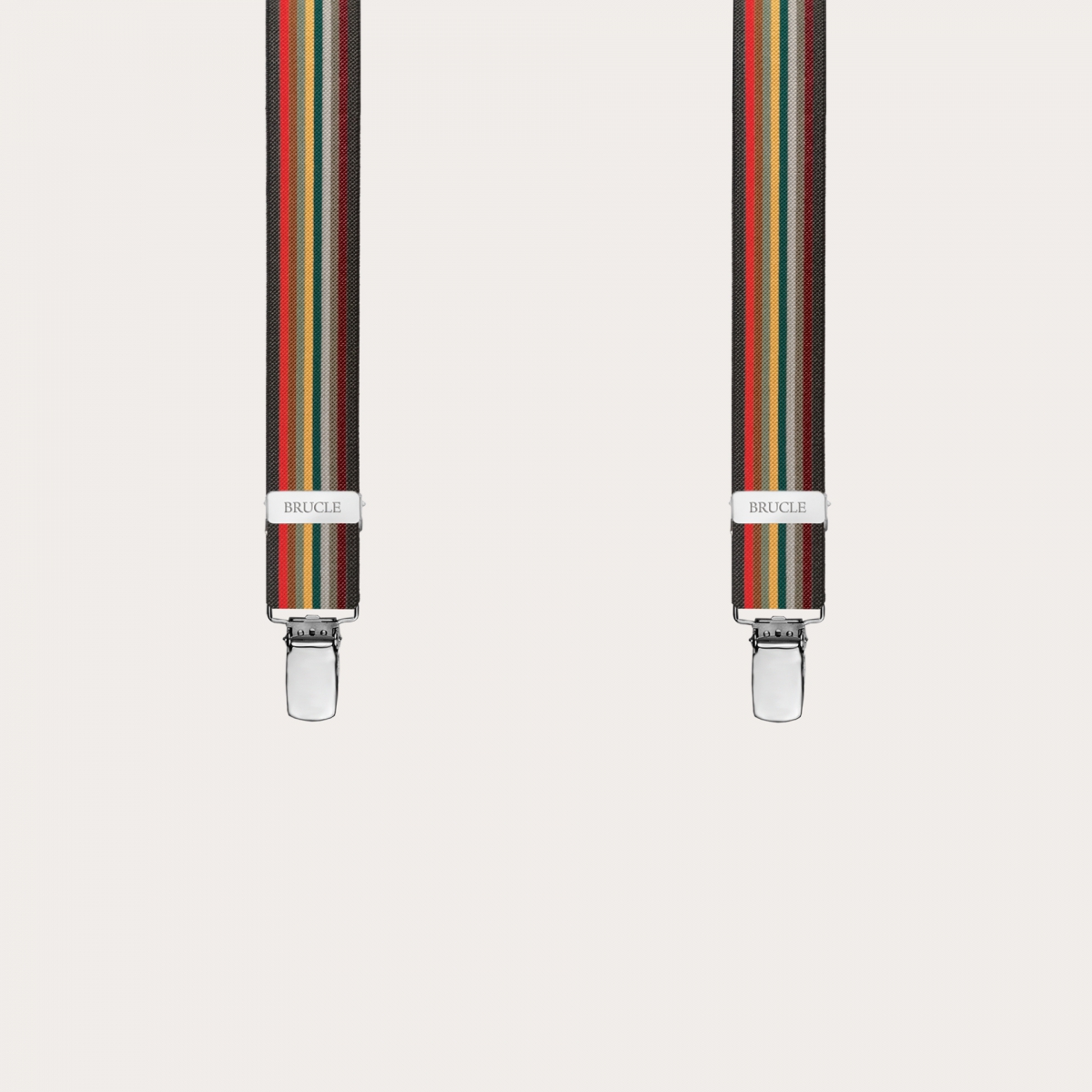 BRUCLE braces suspenders striped multicolored