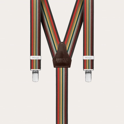 Hosenträger herren damen schmale gestreift mehrfarbig bordeaux