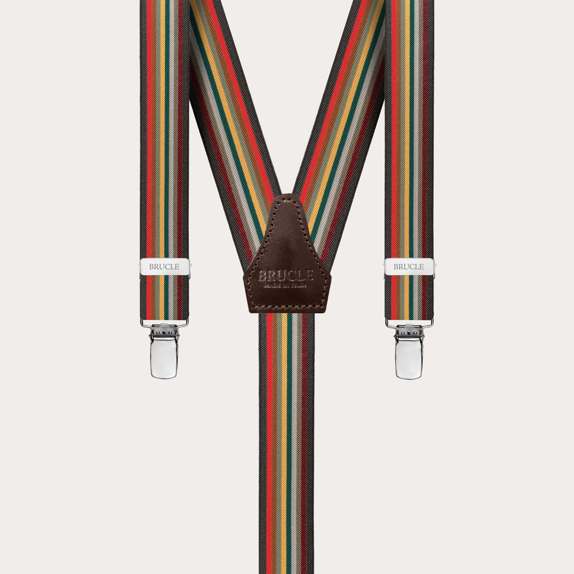 Bretelles fines femme homme rayée multicolores, forme Y