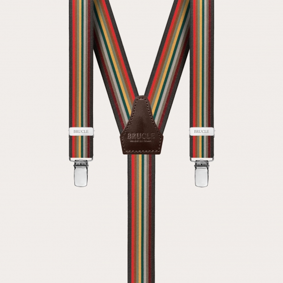 BRUCLE braces suspenders striped multicolored