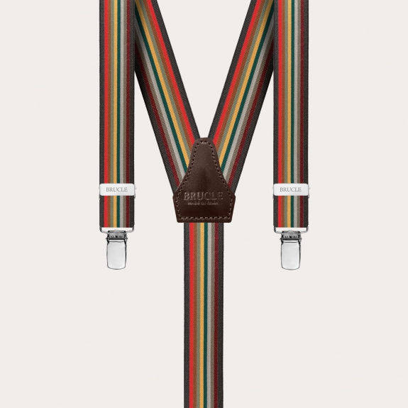 BRUCLE braces suspenders striped multicolored