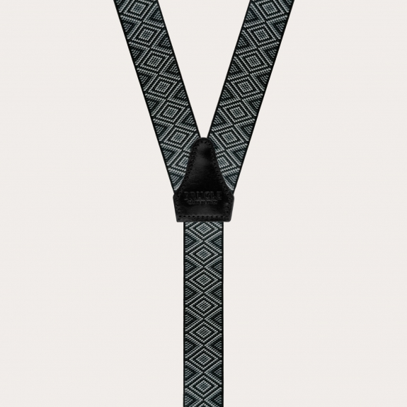 Bretelles fines noire avec losanges