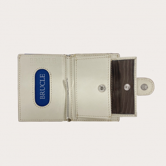 Brucle credit card holder leather croco print, dove-gray