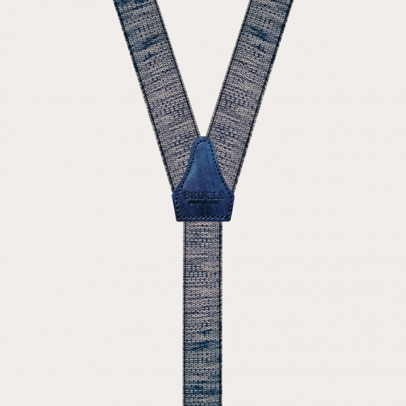 Bretelle strette elastiche delavè blu