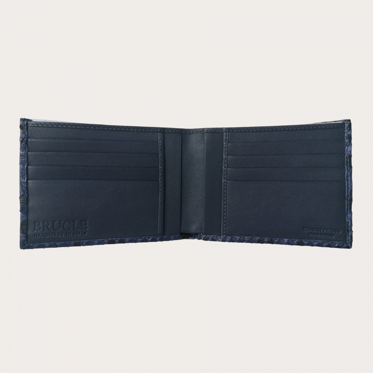 leather python wallet blue
