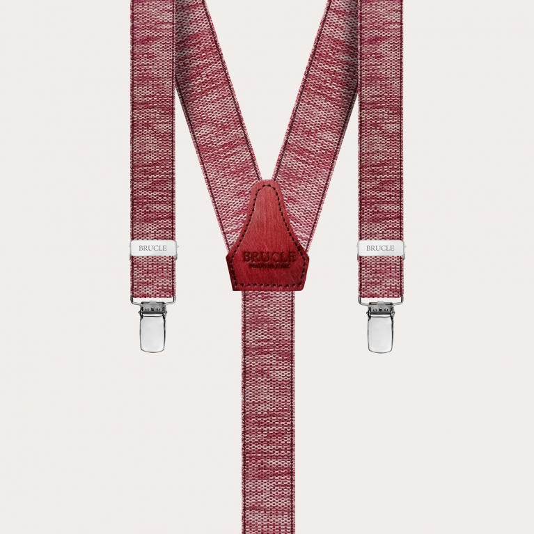 Bretelles fines delavè rouge, forme Y
