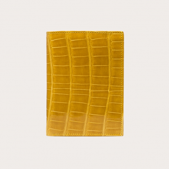 Portafoglio portadocumenti verticale di coccodrillo, giallo