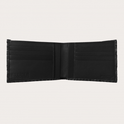 Genuine python bifold wallet, black