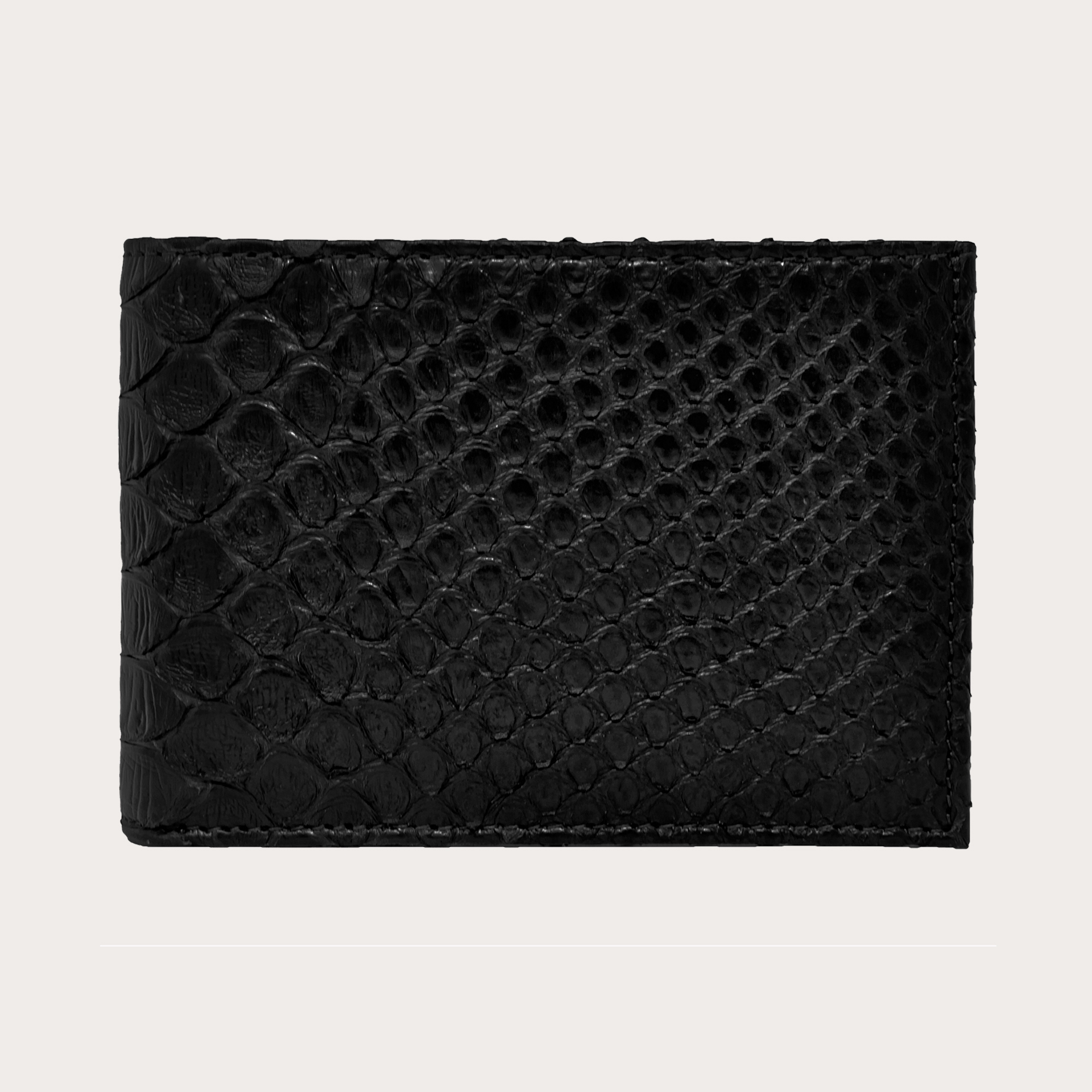 Genuine python bifold wallet, black