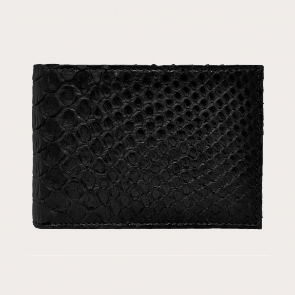 Genuine python bifold wallet, black