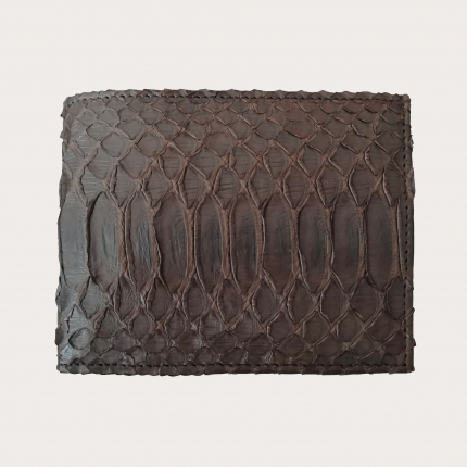Genuine python bifold wallet, dark brown
