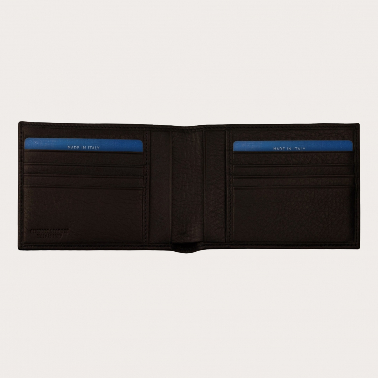 Cartera de hombre en piel de cocodrilo, marrón oscuro