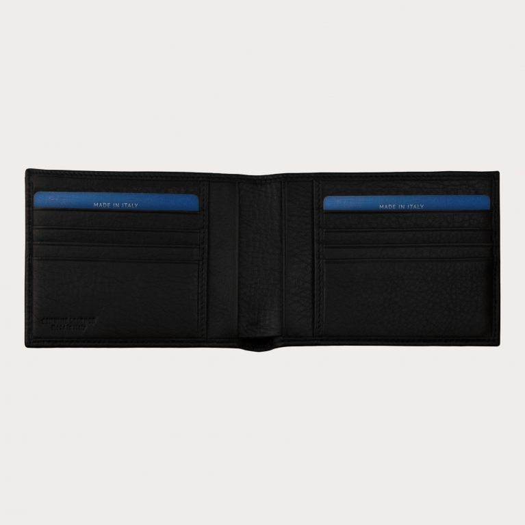 Genuine leather bifold wallet, black