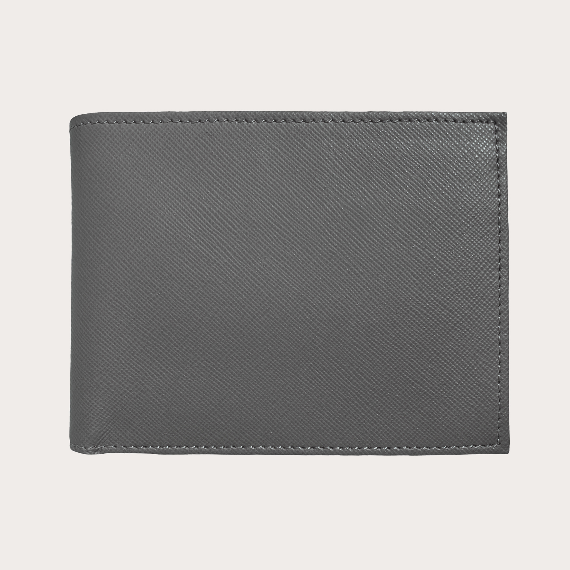 Brucle Men's bifold leather wallet with coin purse, saffiano grey