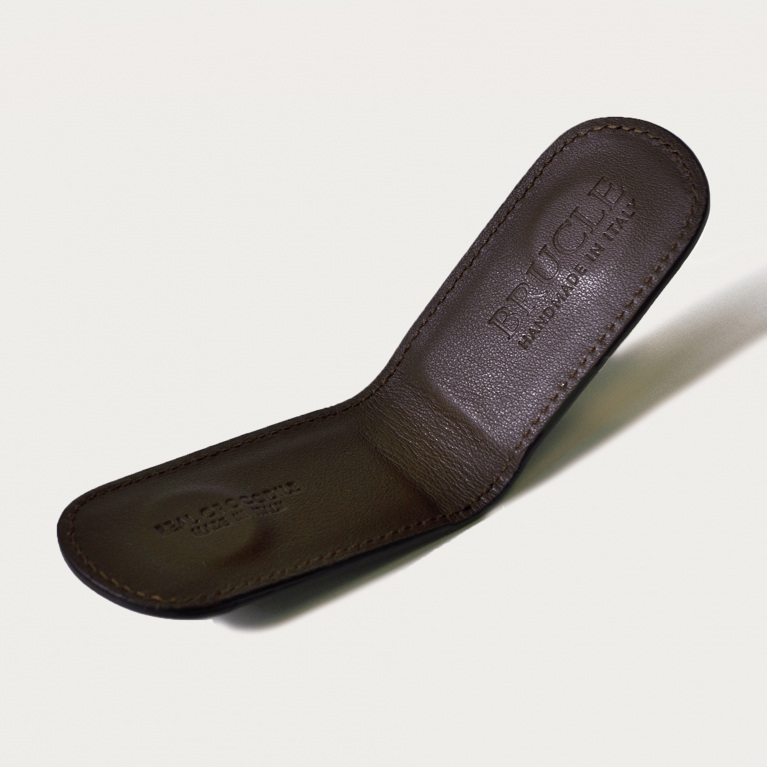 Pince à billets magnétique en cuir de crocodile véritable, marron