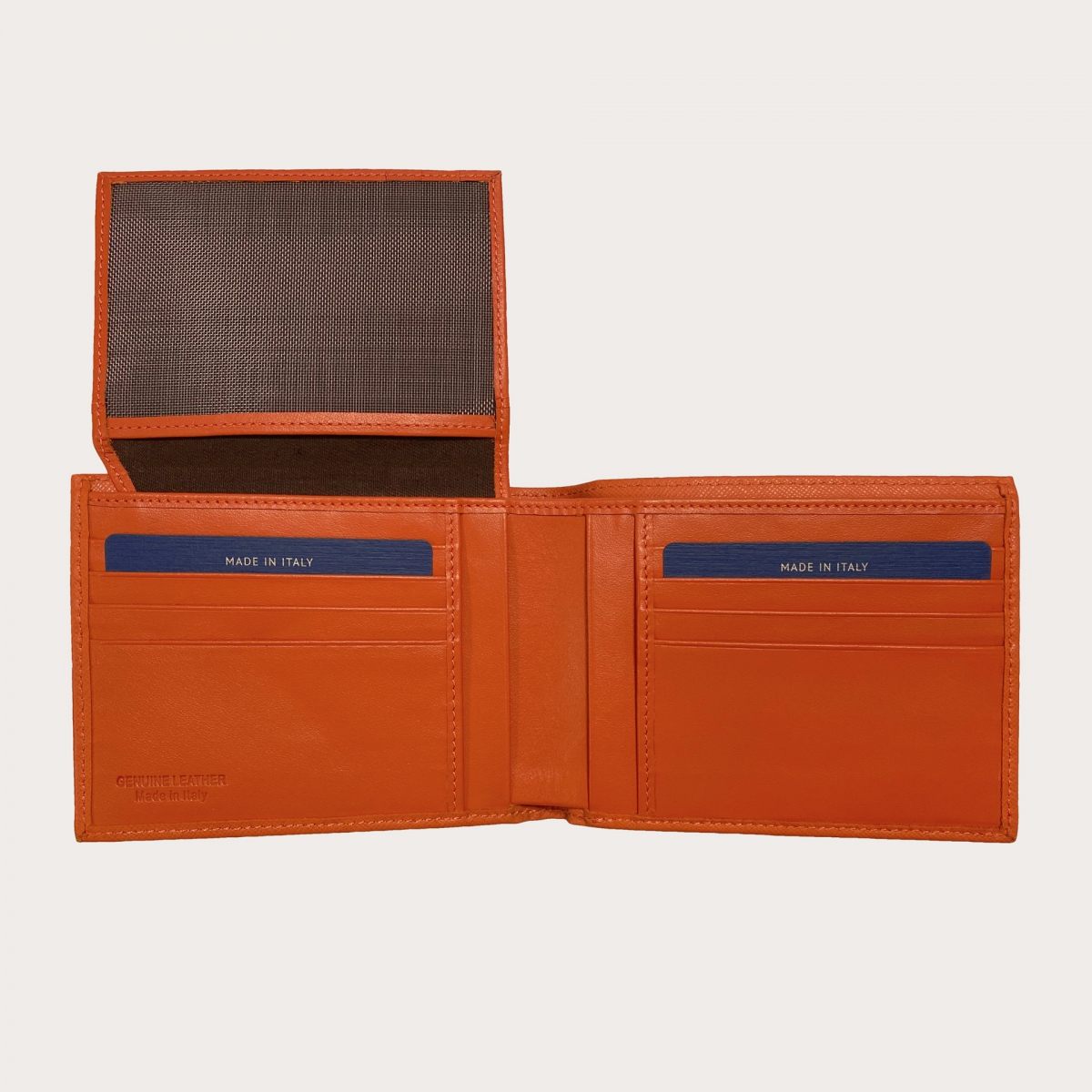 BRUCLE Klassische Herrenbrieftasche, orange saffiano