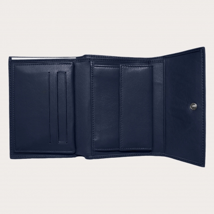 Genuine leather Wallet blue