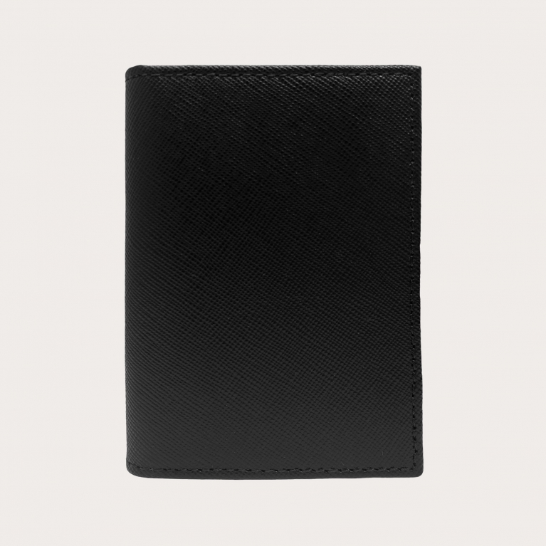 Smart saffiano black credit card holder