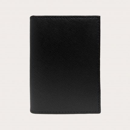 Smart saffiano black credit card holder