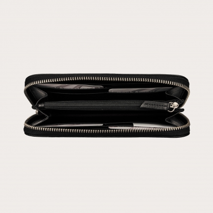 Klassisches schwarzes Portemonnaie mit Reißverschluss