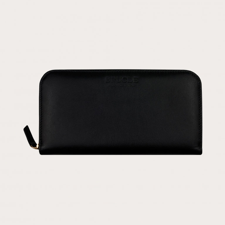 Classico portafoglio nero con zip