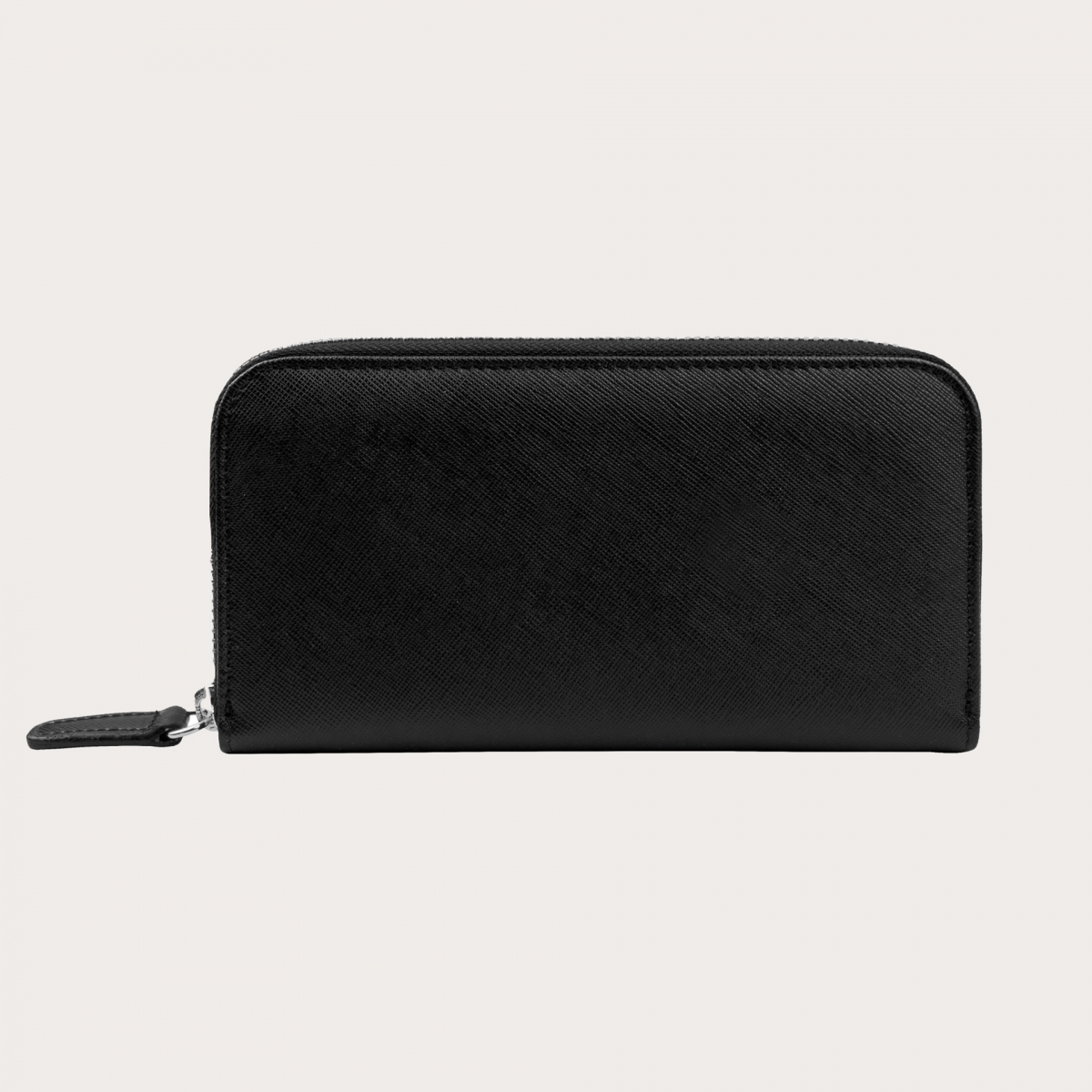 BRUCLE Business wallet in saffiano print leather, classic black