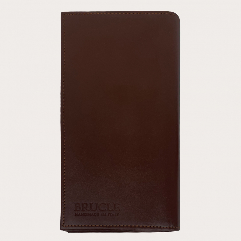 Genuine leather english red vertical wallet