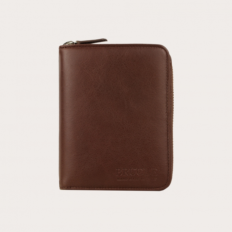 Women's Leather Brown Zip Around Wallet