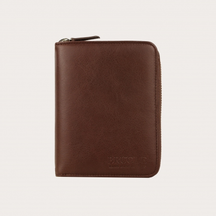 Brown zippered wallet