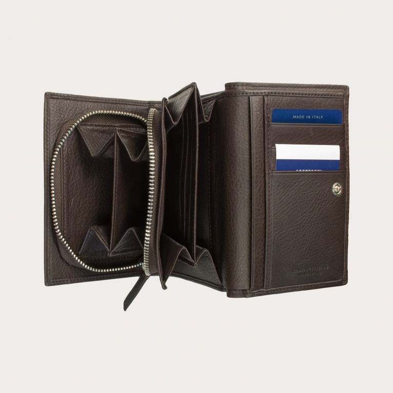 Genuine leather Wallet dark brown