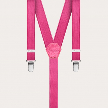 Set of suspenders and stole for woman, fuchsia