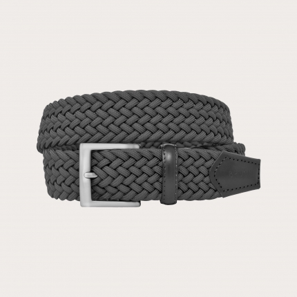 Grey braided elastic belt