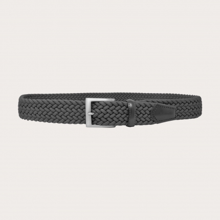 braided elastic belt grey