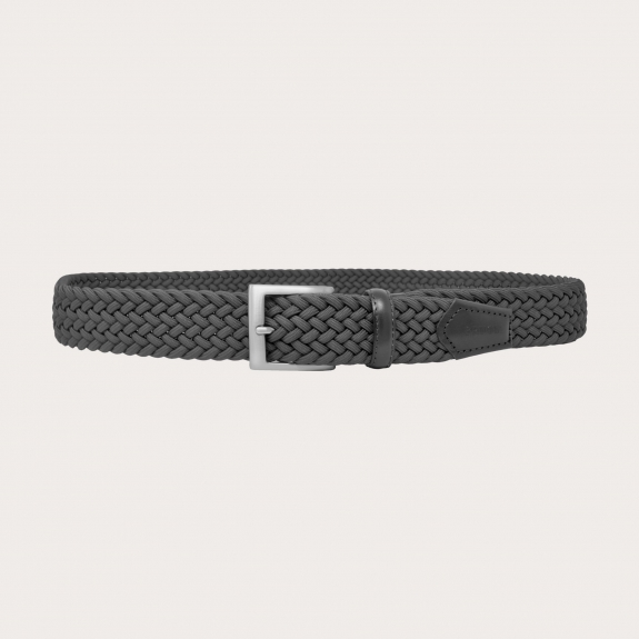 BRUCLE Cinturón elástico trenzado gris