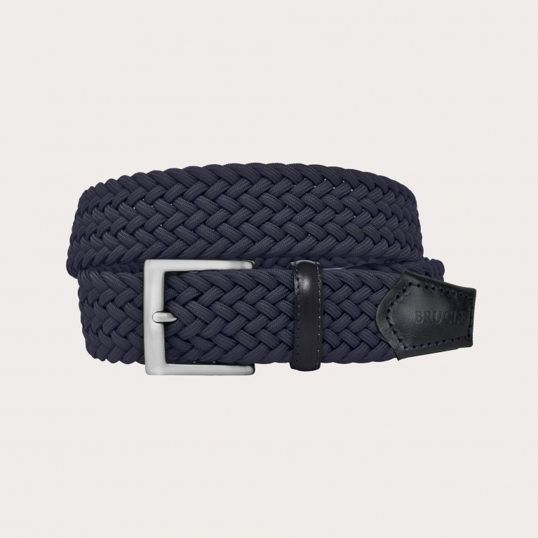 Cinturón elástico trenzado azul