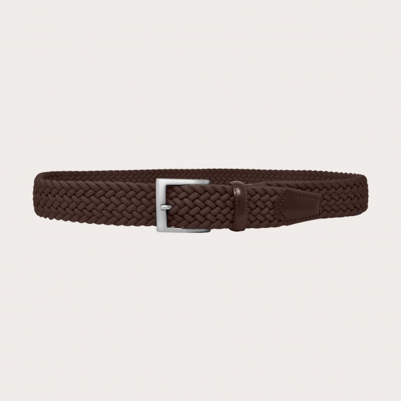 BRUCLE Dark brown braided elastic belt
