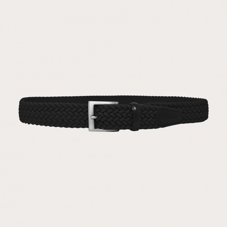 Black braided elastic belt