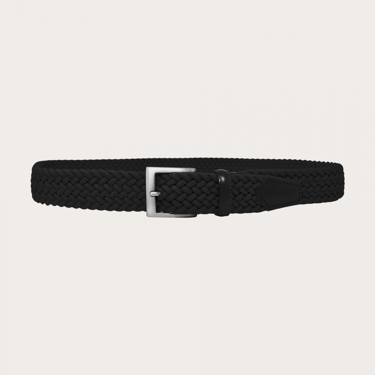 BRUCLE Black braided elastic belt