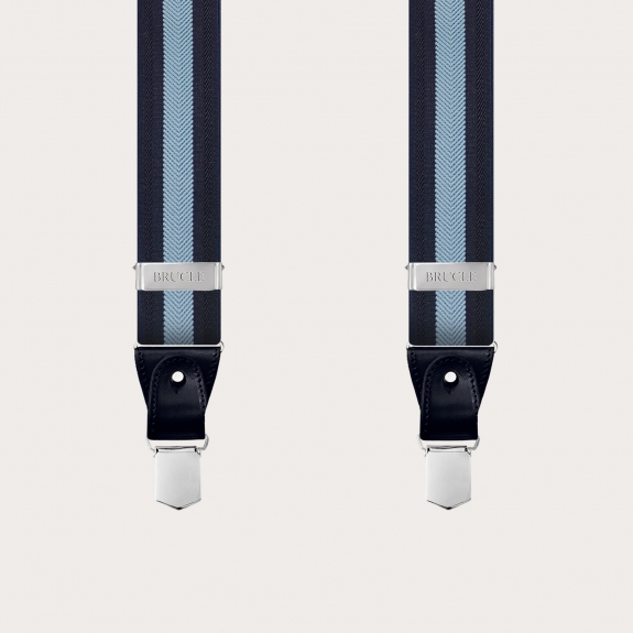 Bretelles larges bleu rayée 