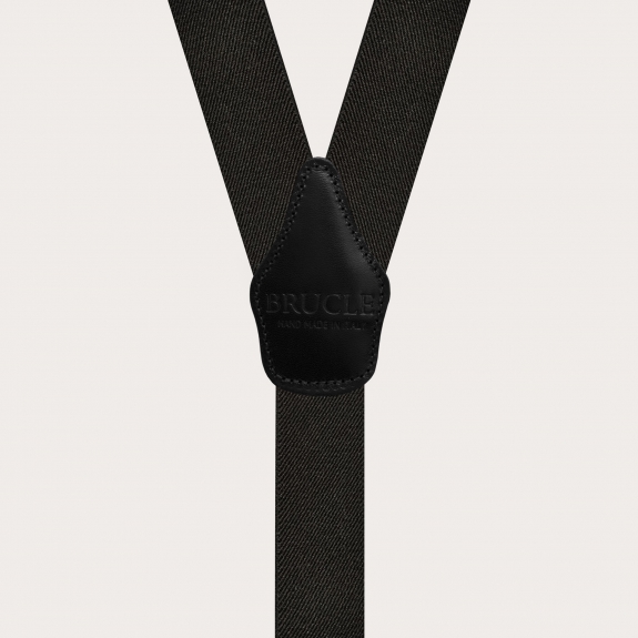 Elegant nickel free men's suspenders, black