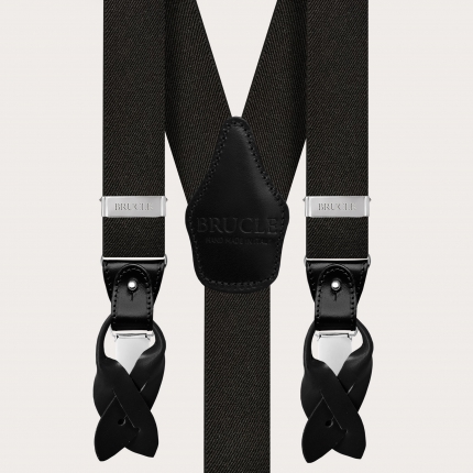 Elegant nickel free men's suspenders, black