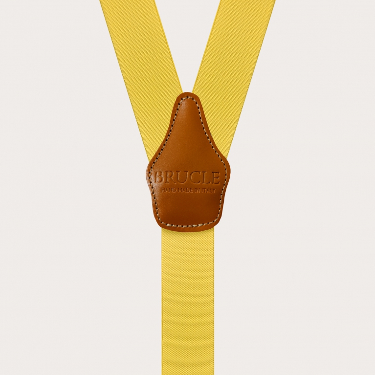 Bretelles élastiques en forme de Y jaune